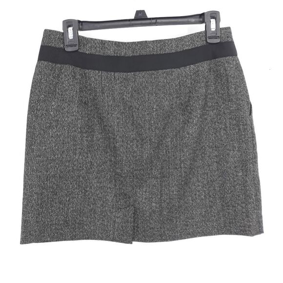 The Limited Schoolgirl Tweed Ribbon Detailing Mini Skirt Pockets Black Sz 2 - Picture 6 of 12